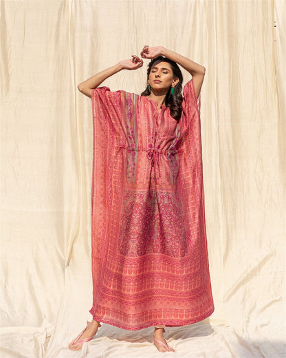 Pink Soft Silk Premium Kaftan